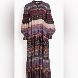 NWT Sea Brooke Border Long Sleeve Pintuck Dress - M